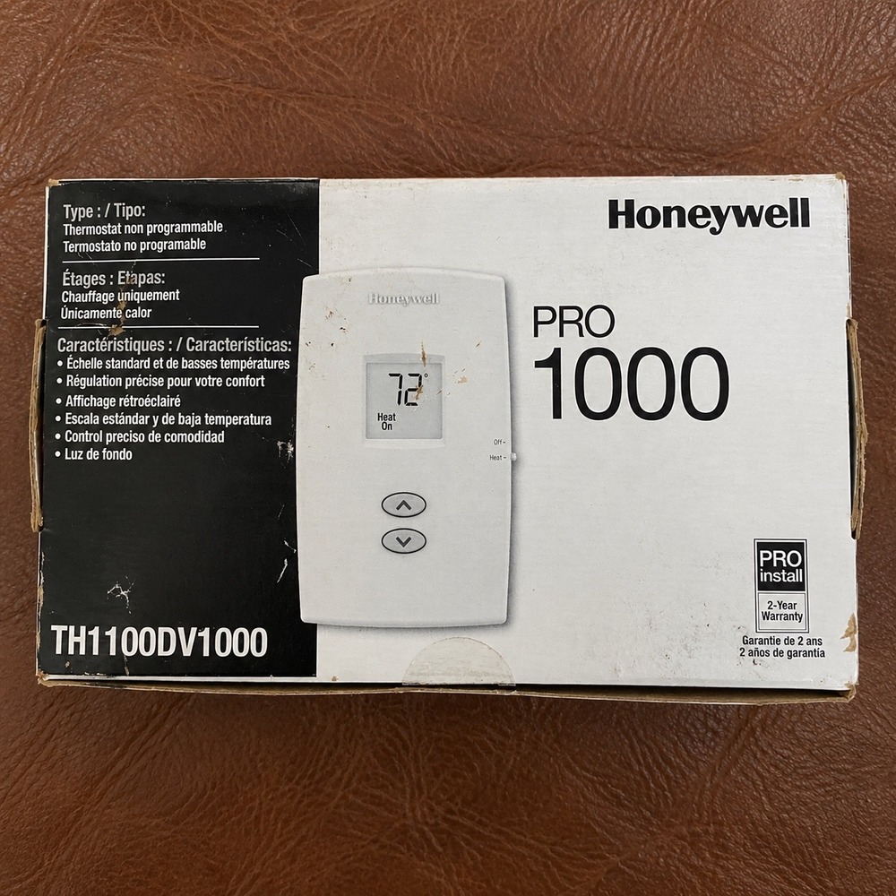 Honeywell PRO 1000 Non-Programmable Thermostat Heat Only TH1100DV1000 White